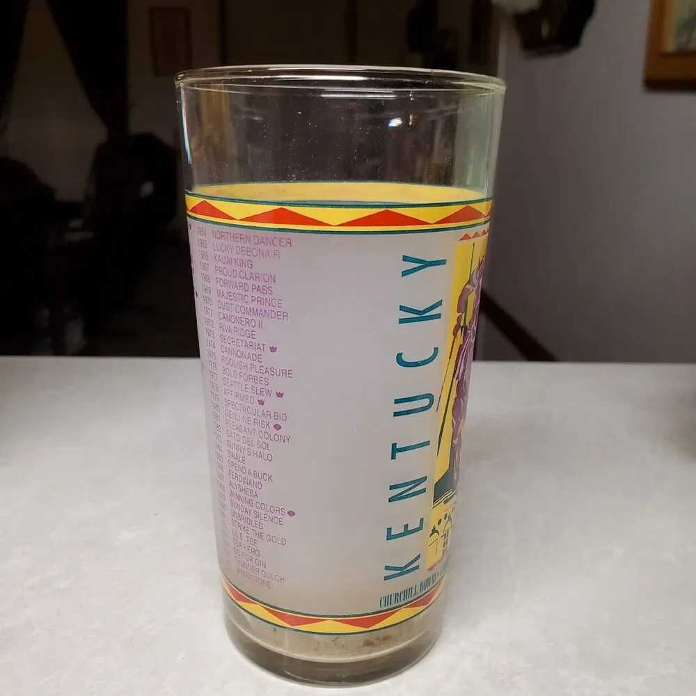 1997 Kentucky Derby 123th Mint Julep Beverage Glass Set Of 4